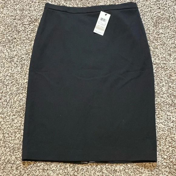 🆕 BCBGMaxAzria Black Knee Pencil Skirt with Leather & Shoe Lace Tie - Picture 9 of 9